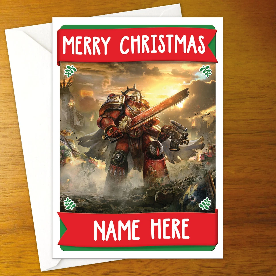 WARHAMMER 40K Personalised CHRISTMAS Card - personalized xmas merry 40,000 40000