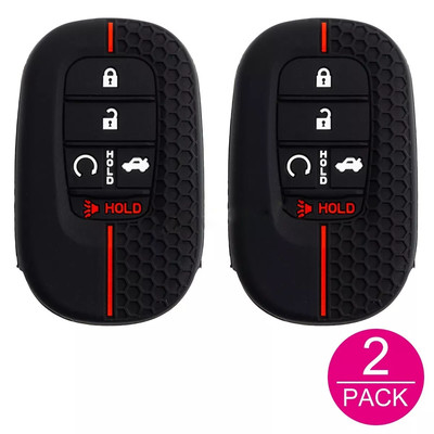 2x Silicone Key Fob Cover Case For 2023-2025 Honda Civic Accord CR-V HR-V Pilot