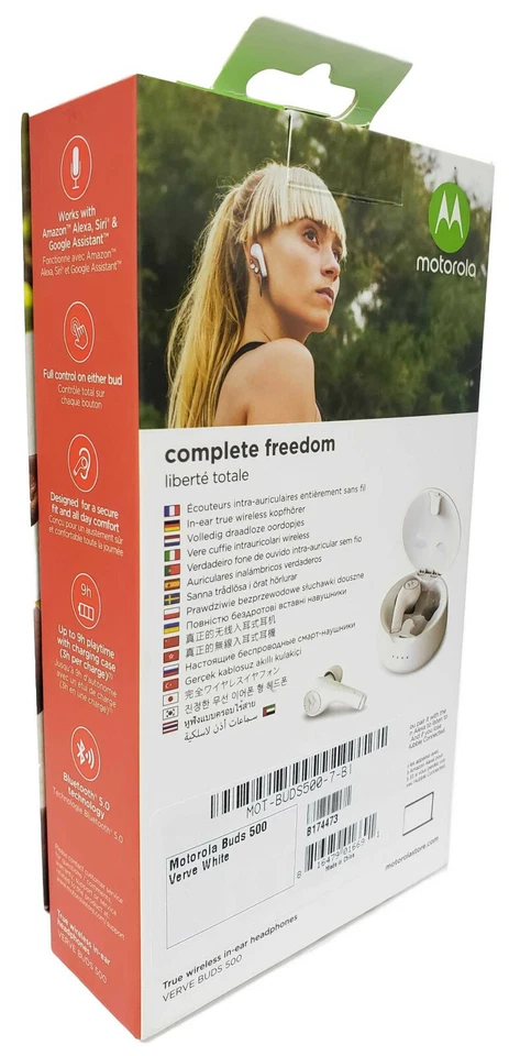 Motorola Verve Buds 500 True Wireless Bluetooth in-Ear Headphones Ear Pods White - Image 3 of 4