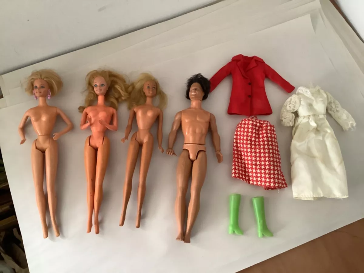 Vintage 1966 68 Barbie Ken Lot of 4 Plus Accessories