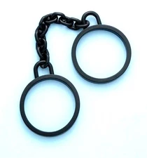 WRIST SHACKLES HANDCUFFS Pirate Prisoner Jail Fake Toy Houdini Police Chain Gag