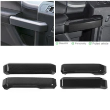 Carbon Fiber Interior Door Handles Cover Trim Molded Kit For Ford F150 2015-2020