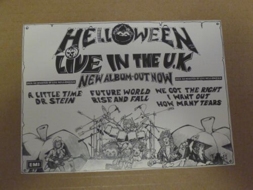 HELLOWEEN live in the uk PRINT AD heavy metal 1989 - Zdjęcie 1 z 3