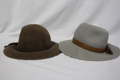 Lot De 2 Chapeaux De Jour En Feutre Therese Ahrens New York - Gris Et Marron, Excellent état