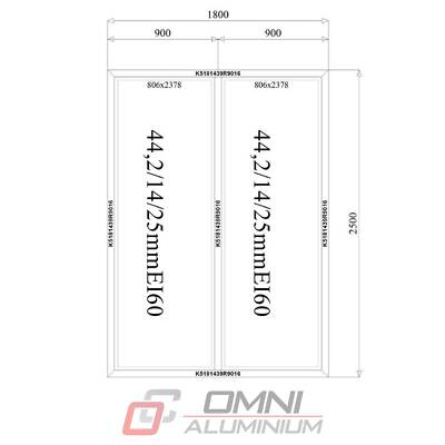 Brandschutz Fenster, F60, FIX, Festeverglasung, 1800mm x 2500mm, SUPER PREIS!!!