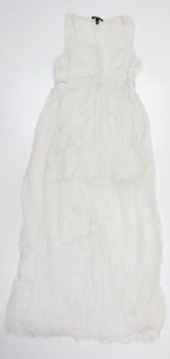 Topshop Damen weiß Trivinyl Maxi Größe 8 Rundhalsausschnitt Reißverschluss