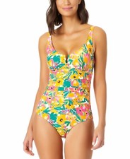 Anne Cole L22825 Women's Multi Sunshine Floral One-Piece Swimsuit Size 6