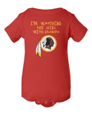 Washington Redskins Watching With Grandpa Baby Short Sleeve Bodysuit
