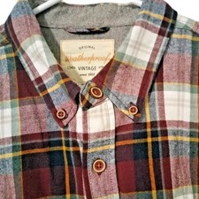 Original Weatherproof Vintage Men's Shirt 100 Cotton Size XL Long Sleeved Plaid