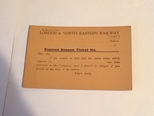 Railwayana - LNER - Expired Season Ticket Request Postcard- 1935 - UNUSED!