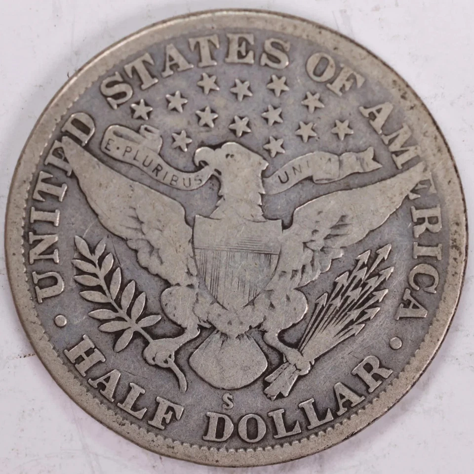 1913-S Barber Half Dollar, Very Good Circulated Coin, Store #H913S02 - Image 2 of 2