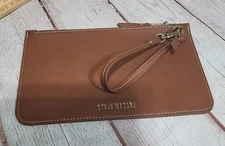 Steve Madden Wristlet Brown Faux Leather Envelope Purse Clutch NWOT Wallet 