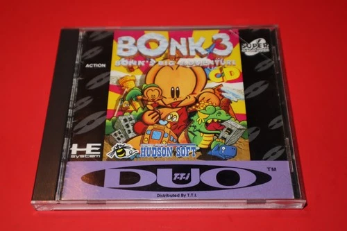 BONK 3 BONK'S BIG ADVENTURE CD TURBOGRAFX 16 CD DUO IN CASE & TESTED *AUTHENTIC!
