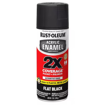 Rust-Oleum 271918 12 Oz. Flat Black Auto Body Paint/Primer