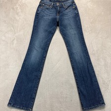Lucky Brand Jean Women 0/25 Classic Rider Bootcut Blue Whiskered Dark Wash Denim