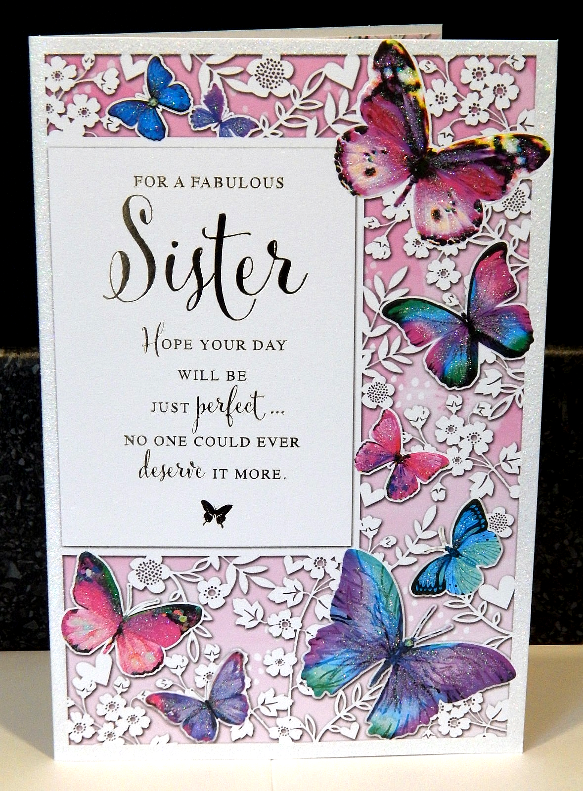 Sister, Wonderful Sister Birthday Card Lovely Verse Birthday Card for Sister 9x6