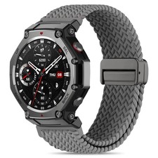 Elastic Woven Band Compatible with Amazfit T-Rex 3, Metal Magnetic Buckle Spo...