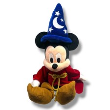Disney Sorcerer Mickey Mouse Fantasia Plush Wizard Hat Red Robe Toy 18 Inch