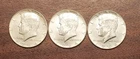 3 Beautiful 90% Silver 1964 50C Kennedy Half Dollars