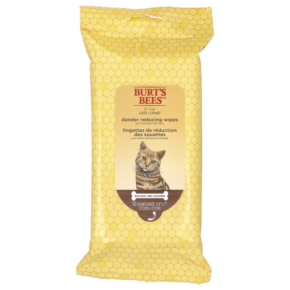 Dander Reducing Wipes with Colloidal Oat Flour, For Cats, 50 Count
