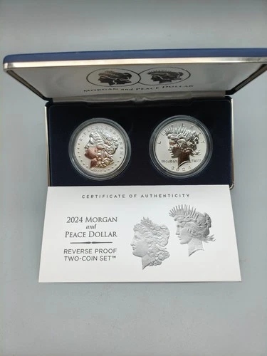 2024 Morgan and Peace Dollar Reverse Proof Two Coin Set