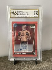 Sean Strickland UFC CGA 9.5 Auto 51/99 Rated Rookie Red #111 Donruss Optic 2022