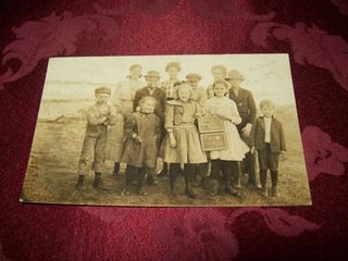 1908 RPPC GREEN VALLEY SCHOOL FURLEY KANSAS KS CLASS PHOTO POSTCARD