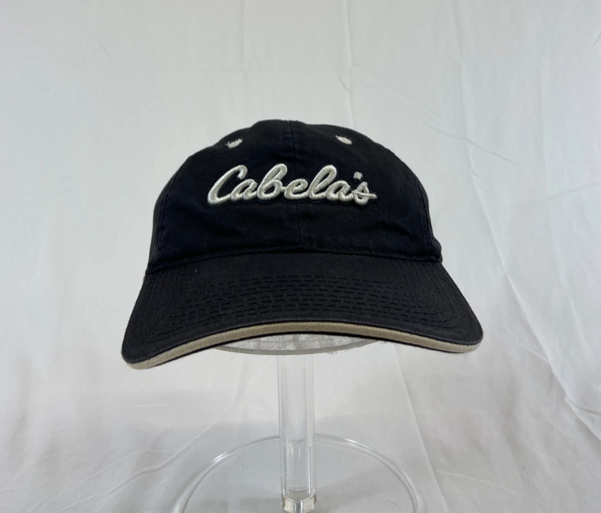 Cabelas Baseball Cap Buckleback Hat Foremost Outfitter Hunting Fishing Black OS