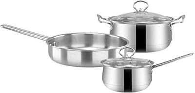 3pcs/set Stainless Steel Cookware Set Milk Pot Kit Induction Cooker Cooking P...