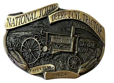 Vintage National John Deere 2 Cylinder Tractor Expo Belt Buckle 1994 Model A USA