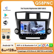 8+128G Android 14 For Toyota Highlander 07-13 Car Stereo Radio GPS Wifi 6+360CAM