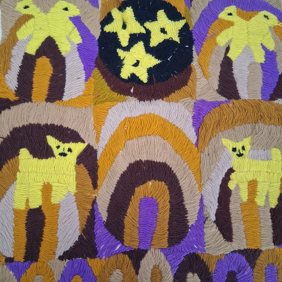 VTG Handmade Embroidery PAYA Guatemala Mayan Folk Art  Pillow Cover NO BACKING - Image 3 of 4