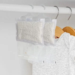 1-10PCS Reusable Moisture Absorber Bags Empty Bag With Hook Hanging Dehumidifier