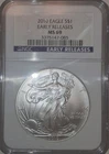 2010 American Silver Eagle NGC MS69 Early Releases 1 oz .999 Silver