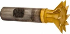 Made in USA 1-3/8" Diam x 3/8" Wide High Speed Steel 45? Dovetail Cutter TiN ...