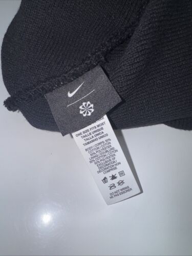 Nike Peak New Age Black Beanie One Size Cotton Nike Sport Swoosh Erwachsene Unisex. - Bild 3 von 6