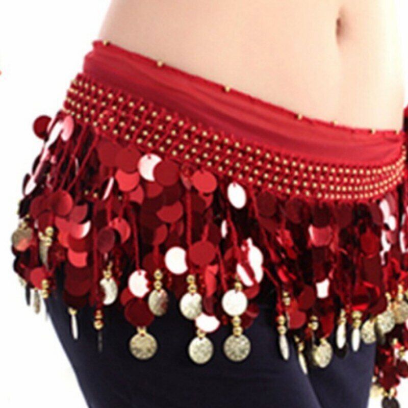 Belly Dance Belt Costumes Sequins Tassel Belly Dance Hip Scarf for