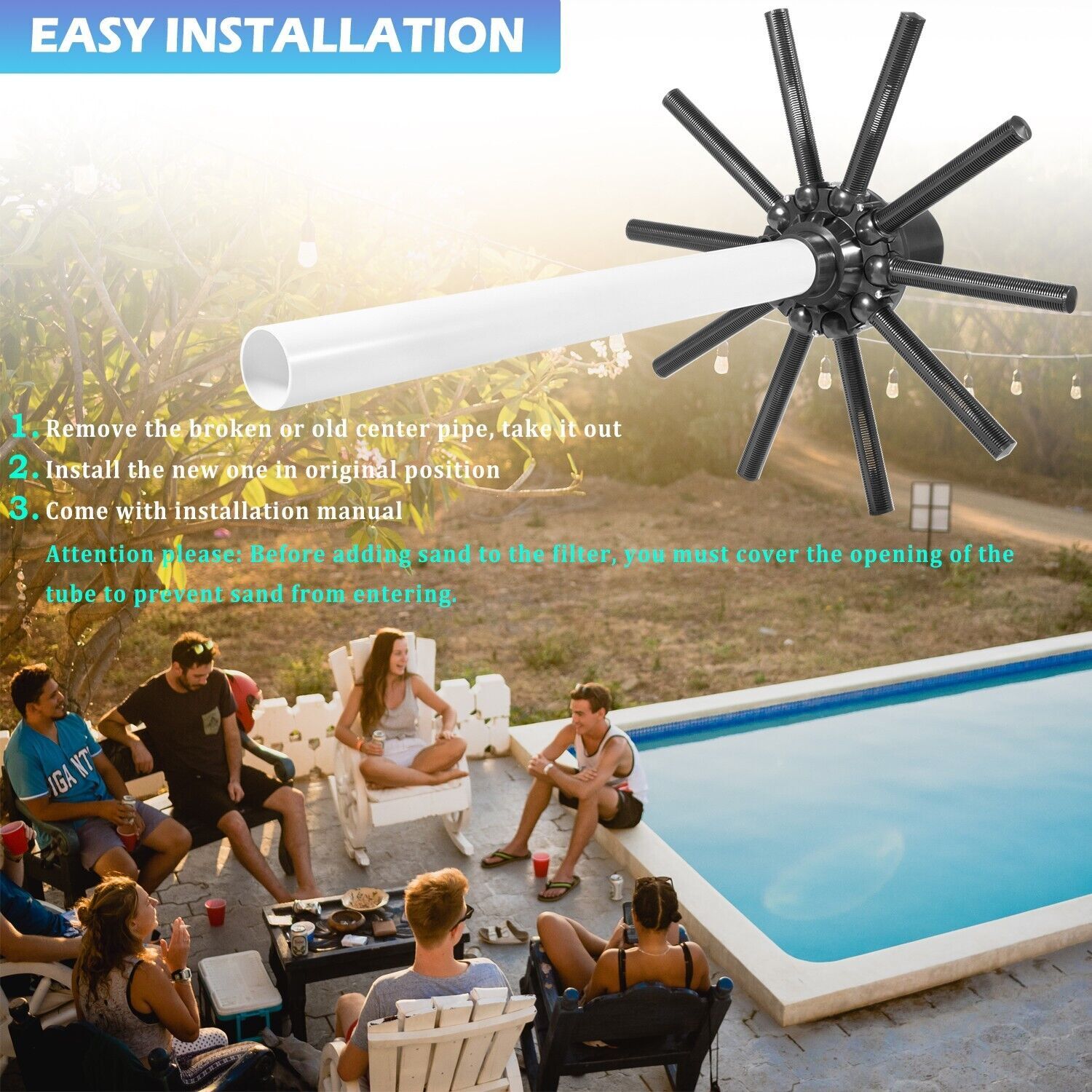 Yoursme SX244DA Seitenmontage Mit Mittelrohr – Ersatz Für Hayward S244T, S270T, S270T2 Sandfilter