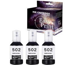 3-Pack T502 ink refill Bottle for EcoTank ET-2700 Printer (Black)