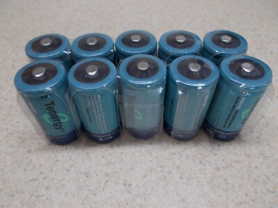 Lot of 10 Tenergy Nimh C Size 5000mAh high capacity Rechargeable battery 10200