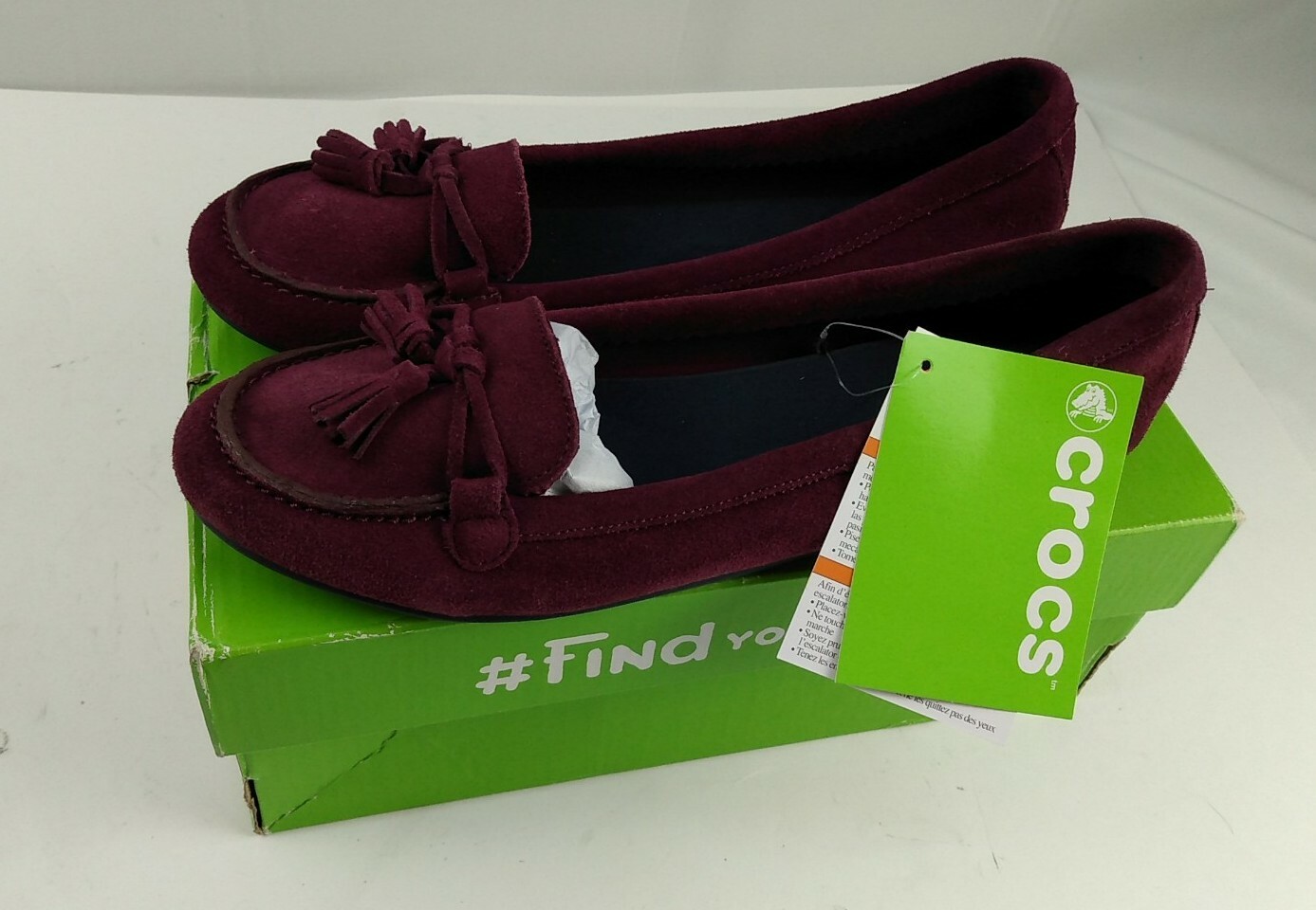 Crocs Womens Lina Suede Loafers in Plum Size 8 203412-504-image