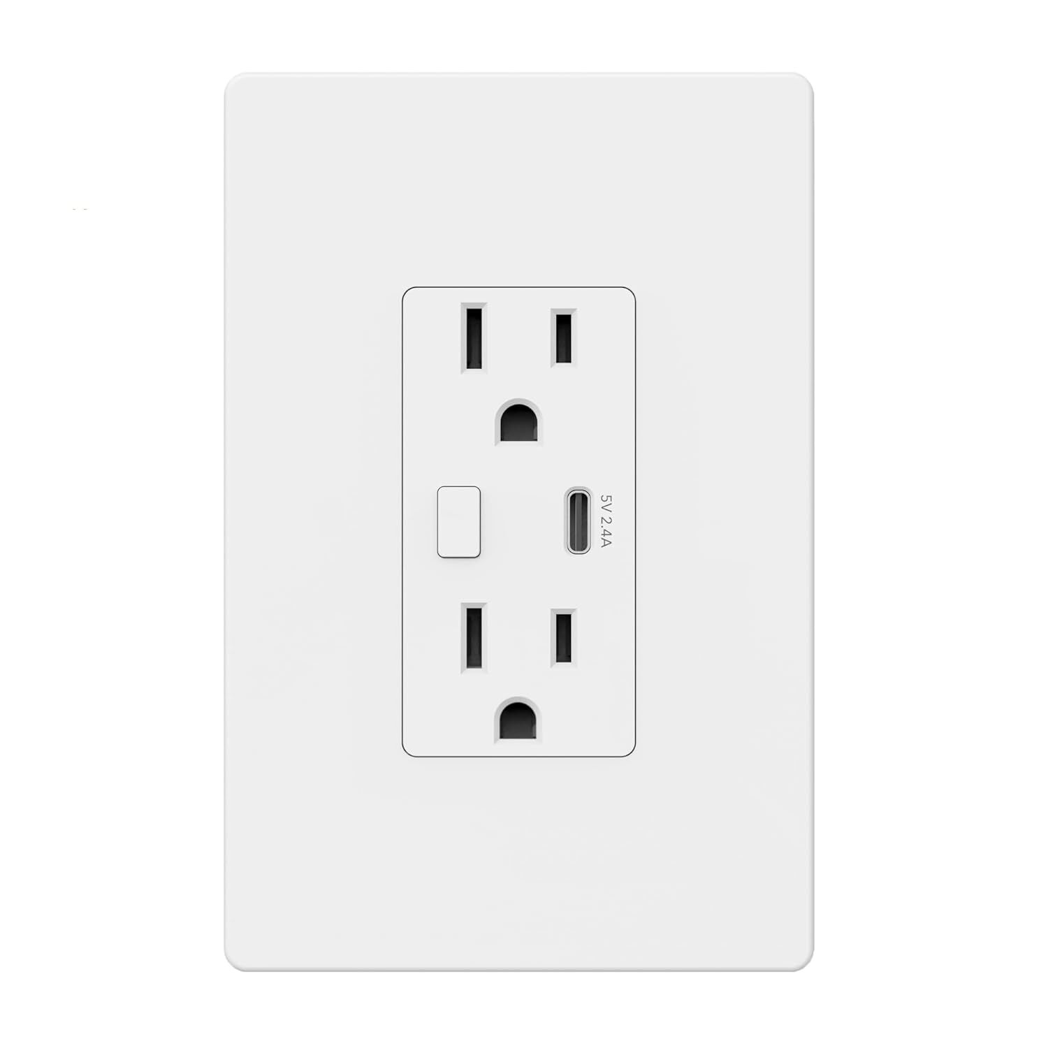 BN-LINK Smart In-Wall Wi-Fi Outlet with USB Compatible with Alexa and Google