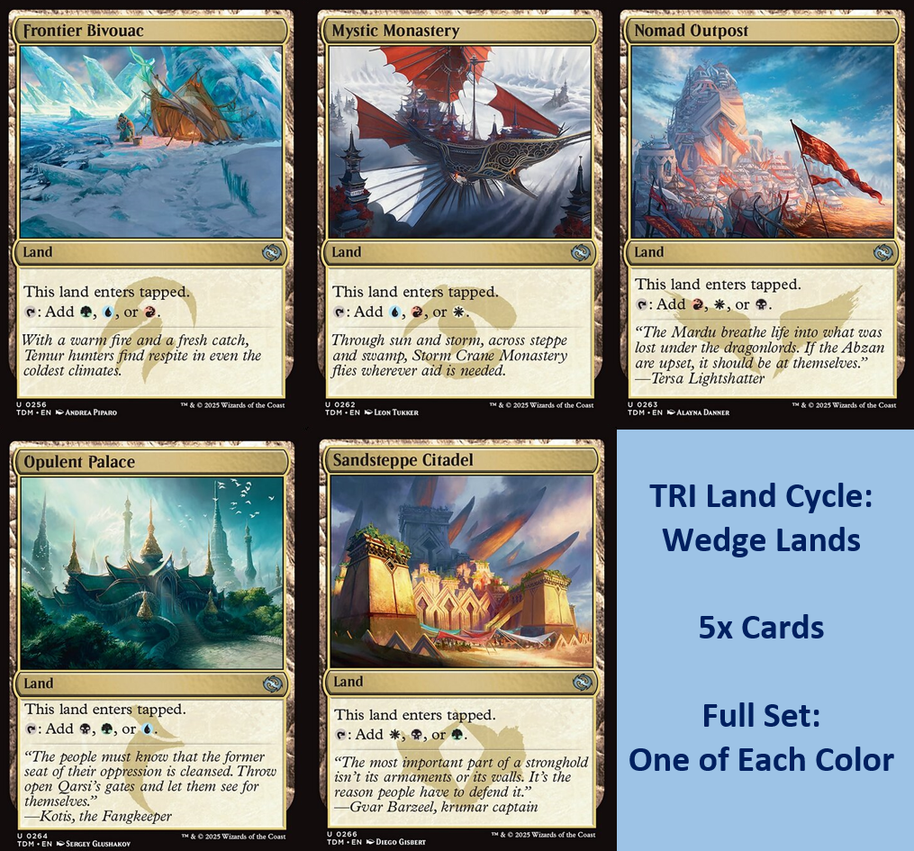 Tri Land Set x5 *Wedges* Tarkir Dragonstorm - Dual Commander Lands