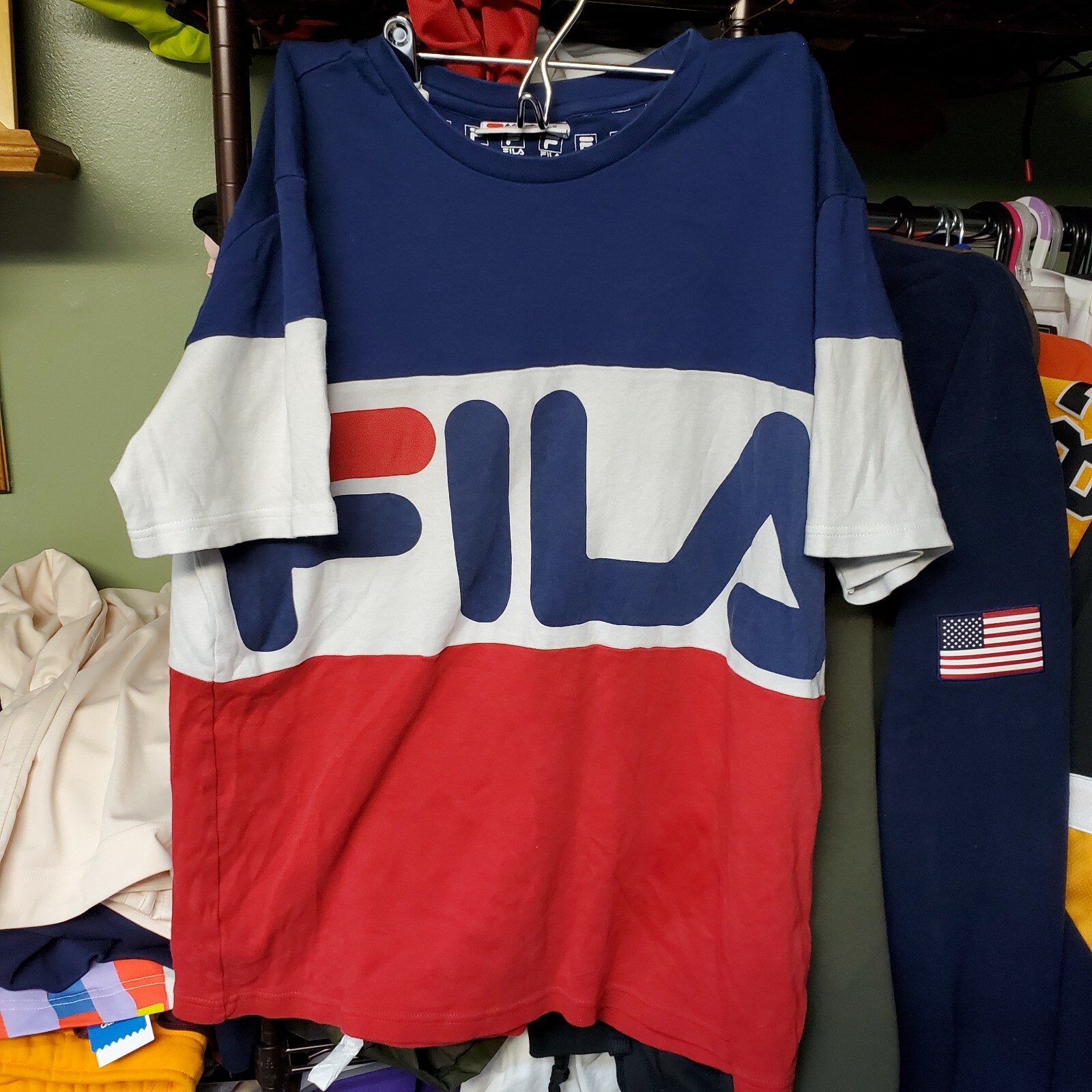 Camicia uomo grande vintage Fila 3 colori logo