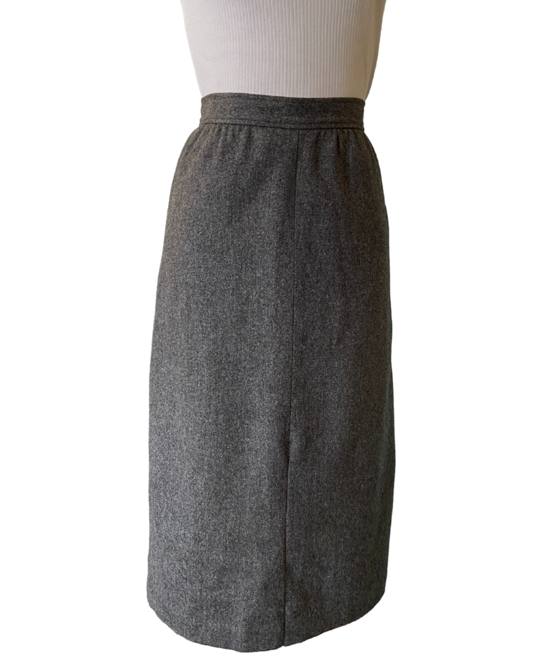Vintage 1950s Jack Winter Gray wool Pencil Skirt Fully Lined Waist