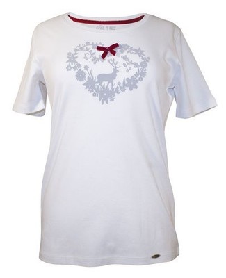  Glitter Deer Silver Shirt White Giesswein Size M SPECIAL PRICE