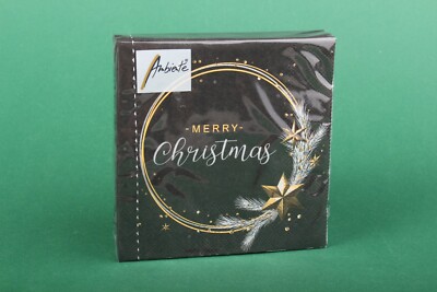 Servietten ''Wishing Ring Black'' Ambiente 25x25 Cocktail Serviette Weihnachten