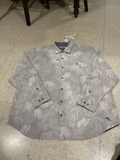 TOMMY BAHAMA Canyon Beach Flannel Shirt Men's Cloudy Fronds White Grey Sz 3XLT