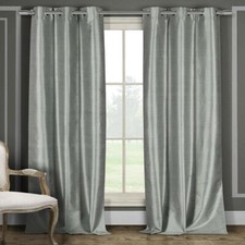 Blackout Faux Silk Foamback Room Darkening Grommet Curtains 2 Panels 38 By 84