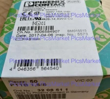 50pcs Phoenix Contact Straight through terminal block PTTB 1,5/S 3208511